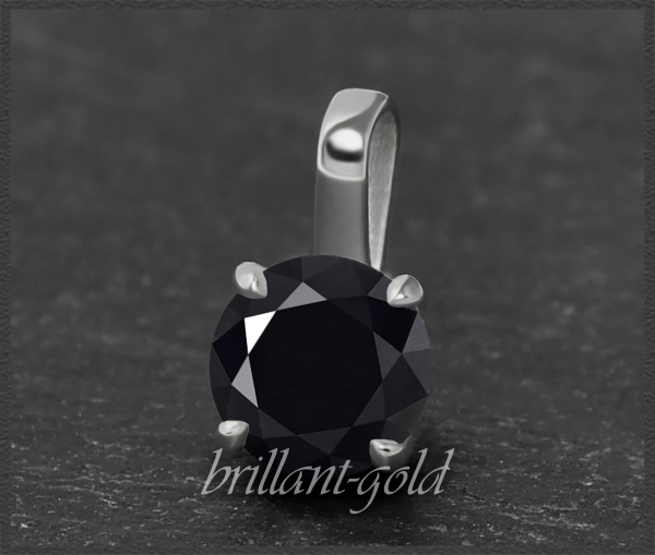 Brillant Anhänger 585 Weißgold; 1,14ct, schwarz